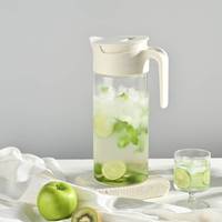 Carafe à eau en verre avec infuseur à fruits, design moderne, 1,5 litre, avec couvercle en plastique PP, ensemble de carafes à jus avec poignée, vente en gros