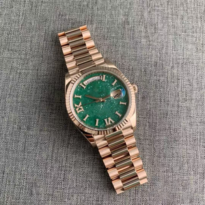 Montre mécanique chronographe de luxe avec diamants, 40 mm, AR Factory, boîtier en acier 904L, dégradé doré, double calendrier, cadran vert paon - Product Image 2