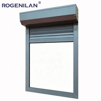Ventanas Enrollables de Aluminio Impermeables de Color Personalizado ROGENILAN, Ventana Enrollable Manual Antirrobo para Exteriores para Casas