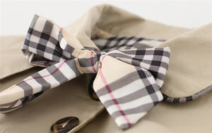 Nueva Chaqueta Impermeable para Niñas con Cinturón, Botones y Lazo Decorativo, Abrigo Infantil para Primavera/Otoño, Poliéster/Algodón - Product Image 4