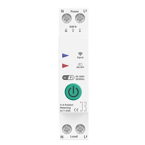 Interruptor inteligente compatible con TUYA <span class=keywords><strong>Smart</strong></span> Life, 1P, medidor de energía de 63A, 110V, 220V, kWh, temporizador de interruptor de medición, relé individual - Product Image 2