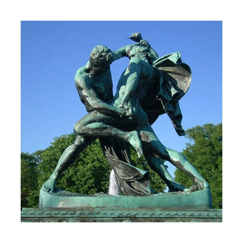 Patung Perunggu Dekoratif Taman Luar Ruangan Patung Pertempuran Telanjang Pria Telanjang Pria