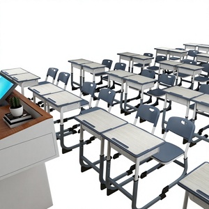 Escritorios y Sillas Escolares Modernos, Reforzados y Ajustables en Altura para Estudiantes de Primaria/Secundaria; Mobiliario para Clases de Tutoría - Product Image 1