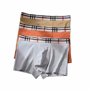Nouvelles culottes pour hommes en pur coton, taille mi-haute, boxers à carreaux, couleur unie, respirantes et confortables, pour adolescents - Product Image 1