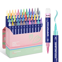 Marqueur acrylique pour l'art Arrtx Simptap AACM-0748D à valve arrière, 48 couleurs vibrantes, non toxique