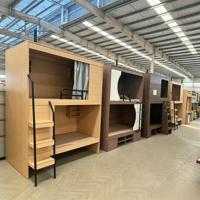 Lit superposé capsule en acier et bois pour hôtel, lit double capsule robuste et durable, achat en gros pour projets OEM