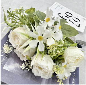 New Artificial Peony Bunches for Wedding and Home Decor Elegant Small Artificial Flowers for <b>Table</b> Decoration - Product Image 1