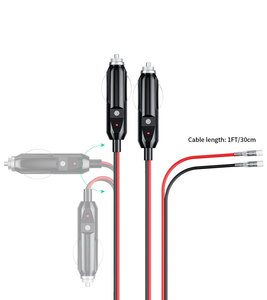 Cavo adattatore per auto da 12 Volt cavo accendisigari 16AWG con indicatore luminoso a LED 12 V-24V accessori automobilistici protezione da sovraccarico - Product Image 3