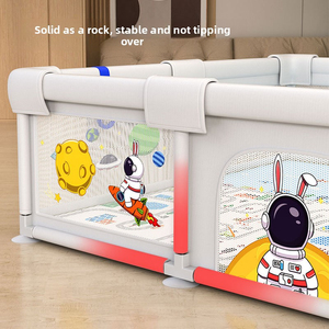 Corralito Plegable para Bebés con Tobogán, Columpio y Tapete - Gran Área de Juego Segura para Niños Pequeños, Uso Interior y Exterior, Diseño que Ahorra Espacio - Product Image 2