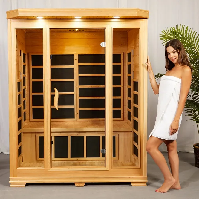 Sauna raum Fern infrarot Carbon Heizung Sauna für drei Personen