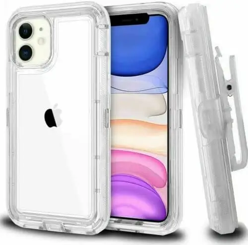 Clear Defender Transparent Heavy Duty Hybrid Phone Case For iPhone 14 13 12 Pro Max Shockproof Back Cover