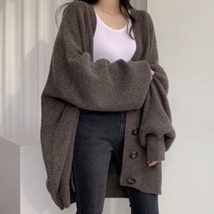 Cárdigan de Punto Holgado para Mujer, Estilo Coreano, Elegante y Cómodo, para Otoño e Invierno, con Decoración de Botones, 2 Piezas Gratis - Product Image 5