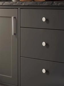 Poignée de meuble de cuisine en laiton massif, finition nickel brossé, poignées de porte d'armoire, poignées de tiroir rondes - Grande Vente - Product Image 5