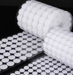 Points adhésifs ronds en nylon blanc transparent écologiques réglables avec boucles auto-agrippantes – Échantillon gratuit – Pièces Velcro - Product Image 1