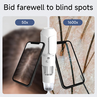 Microscope numérique WiFi OEM Dearsee 1080P 50X-1600X 8 LED sans fil portable pour inspection de peau, follicules pileux et PCB