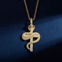 Pendentif Cobra Givré Or et Argent avec Chaîne Corde pour Hommes – Bijou Tendance Hip Hop et Streetwear Urbain