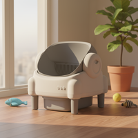 Litière intelligente pour chat Petaok contrôlée par application, très grande capacité 65L, en PP+ABS+POM, carrée, éliminateur d'odeurs, bac de toilette automatique autonettoyant