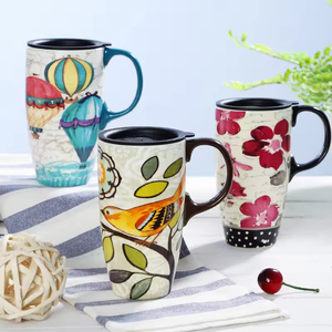 High Quality Bone China Female Large-Capacity 500ml Heat-Resisting Durable <b>Coffee</b> Mug Lid Office Breakfast Use New Style 10 Pcs - Product Image 4