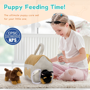 中国のおもちゃメーカー高品質居心地の良い犬の家と愛らしい子犬ぬいぐるみセットベビーシャワー就寝時のコンパニオンギフト - Product Image 3