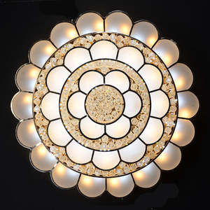 Nueva llegada luces modernas con forma de flor decoración de sala de estar lámpara de techo de cristal redonda LED concéntrica - Product Image 5