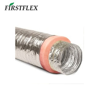FIRSTFLEX Laine de verre à faible conductivité thermique, conduit flexible de 4 pouces, excellente isolation thermique, tuyau de ventilation en aluminium pour CVC
