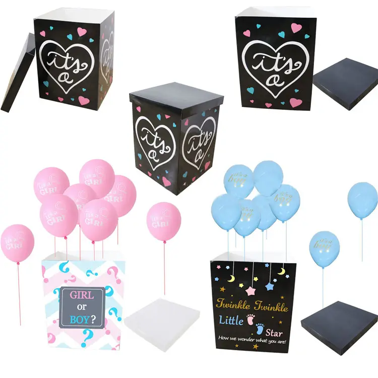 Amazon Diskon Besar Kotak Pesta Pengungkap Jenis Kelamin Kotak Balon Anak Laki-laki atau Perempuan untuk Dekorasi Pesta Baby Shower