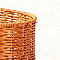 Ensemble de paniers ovales en PP imitation rotin tressé à la main avec poignée, panier de rangement pour bonbons, fleurs, cadeaux, décoration de la maison pour les fêtes