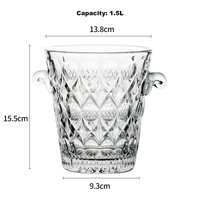 Fournitures de Club de fête seau à glace en verre usine professionnelle personnalisé moderne de luxe refroidisseur de vin seau à glace Rose doré