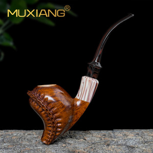 MUXIANG Handmade Briar Wood Pipe Free Type 3mm Filter Tobacco Smoking Accessory For Men - Product Image 3