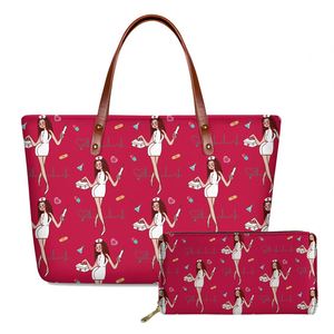 Carino leggero cartone animato infermiera Medicine borse e borse da <span class=keywords><strong>donna</strong></span> Casual a tracolla con <span class=keywords><strong>portafoglio</strong></span> lungo in pelle sintetica <span class=keywords><strong>rosa</strong></span> - Product Image 4