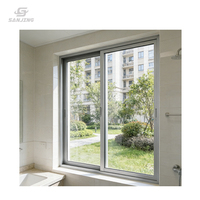 Ventana Corredera Francesa de Doble Acristalamiento de PVC, Ventanas Correderas de Vinilo, Ventana para Dormitorio