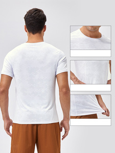 T-shirt de sport respirant à manches courtes pour hommes, coupe slim, col rond, entraînement en plein air, séchage rapide, été - Product Image 3