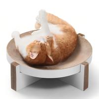 Griffoir pour chat pliable d'intérieur, rond, vertical, en carton ondulé durable, avec griffoir remplaçable