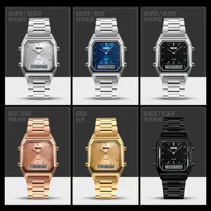 Đồng hồ nam Skmei 1220 kỹ thuật số, kim quartz, chống nước, thiết kế <span class=keywords><strong>3</strong></span> múi giờ, đèn LED, màu đen, chức năng chronograph - Product Image 6