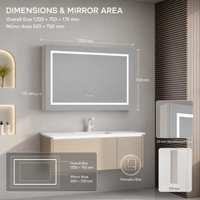 Miroir de salle de bain LED 500x700mm avec entrée 24V, éclairage en bois, commande vocale, logo personnalisé, vente en gros d'usine, fournisseur d'armoires AI