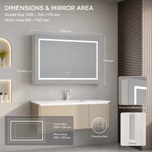 <span class=keywords><strong>Espejo</strong></span> de <span class=keywords><strong>Baño</strong></span> LED de 500x700mm con Entrada de 24V, Fabricante de Gabinetes de Madera con Luz LED, Venta al por Mayor, Logotipo Personalizado, Control por Voz - Product Image 6
