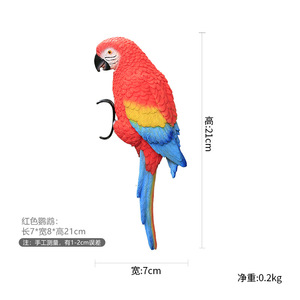 Ornements de jardin Ornements suspendus Vente en gros Perroquet artificiel <span class=keywords><strong>Oiseau</strong></span> Décoration Pots suspendus Figurine de perroquet d'extérieur Statue - Product Image 3
