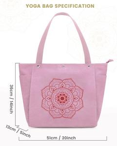 Échantillon gratuit : Sacs fourre-tout personnalisés en toile avec poches pour tapis de yoga – Sacs à bandoulière polyvalents pour l'exercice, le Pilates, les voyages, la plage - Product Image 5