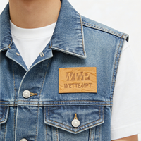 Étiquettes personnalisées en cuir véritable écologiques, thermocollées pour jeans, étiquettes de vêtements à coudre, vente en gros OEM