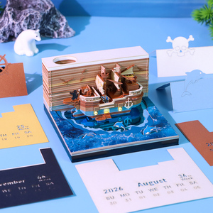 Tàu Cướp Biển 3D Giấy Thủ Công Ghi Nhớ Pad Tear Off DIY Notepad Nautical Mô Hình Quà Tặng Thủ Công DIY Chơi Giấy Đồ Chơi Thủ Công - Product Image 2