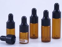 Flacon compte-gouttes en verre vide pour huile essentielle de 2 ml, 3 ml, 5 ml avec compte-gouttes en plastique blanc, flacon en verre pour sérum avec compte-gouttes