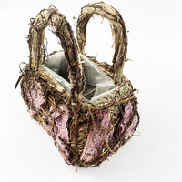 Panier suspendu en rotin naturel classique pour orchidées, grand format, fait main, écologique, taille personnalisable, pot de plante vertical