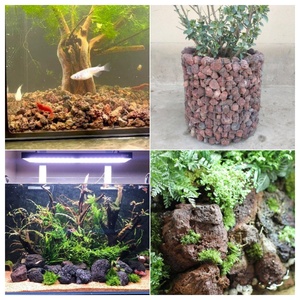 Pierre de lave volcanique naturelle rouge et noire pour le substrat des succulentes, le filtre d'aquarium et le paillis de jardin - Emballage personnalisé disponible - Product Image 2