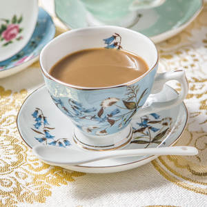 Kotak hadiah grosir keramik porselen cappucino Tiongkok antik Turki mewah set cangkir Kopi & Teh tulang Tiongkok 100% dengan piring - Product Image 4