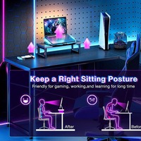 Bureau d'angle en L noir moderne et populaire pour la maison, le bureau, le salon ou la chambre, avec support pour écran, idéal pour le gaming sur PC - Offre Spéciale