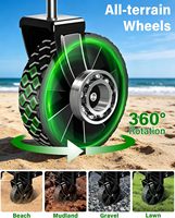 Chariot de plage pliable portable en acier robuste personnalisé pour le camping en plein air