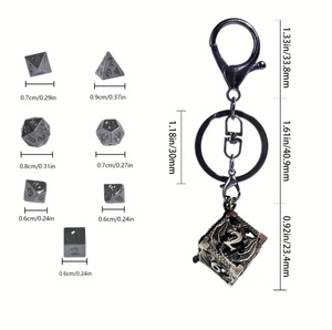 Juego de Dados DND 2024 con Diseño Nuevo, Anillo y Collar, 7 Dados Metálicos Mini con Estuche de Dragón - Product Image 5
