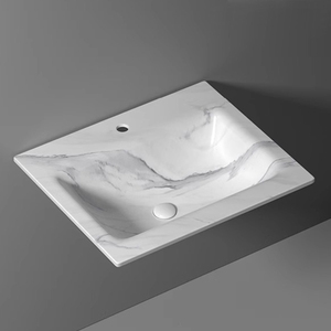 Nhà Máy Trực Tiếp Hiện Đại Trắng Một Mảnh Liền Mạch Rock Slab Phòng Tắm Rửa Lưu Vực Uốn Nóng Thiêu Kết Đá Cho Khách Sạn - Product Image 3