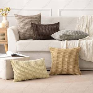 Vente en gros housse de <span class=keywords><strong>coussin</strong></span> en <span class=keywords><strong>velours</strong></span> côtelé à rayures bohèmes ferme moderne et élégante <span class=keywords><strong>coussin</strong></span> en <span class=keywords><strong>velours</strong></span> côtelé doux pour la décoration de la maison - Product Image 4