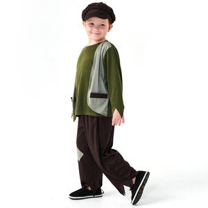 Costumi da spettacolo teatrale dei mendicanti dei ragazzi graziosi piccoli mendicanti <span class=keywords><strong>libro</strong></span> per bambini giorno settimana vestito verde fantasia per bambini povero Costume da Cosplay del postino del ragazzo - Product Image 3